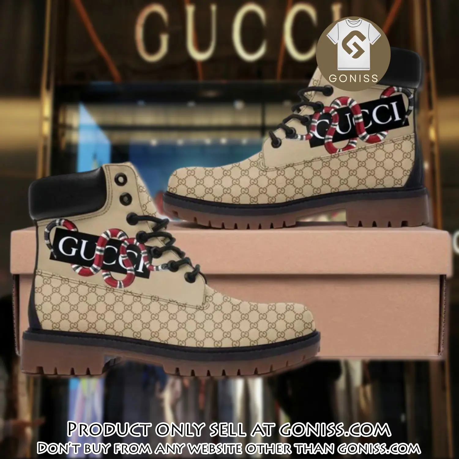 Gucci snake beige luxury brand boots premium gifts for men women gn5541059